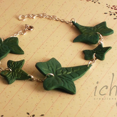 Braccialetto elegante con foglie di edera 