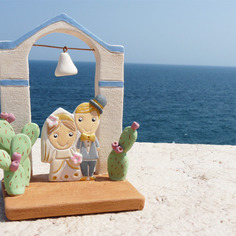 Sculturina terracotta sposini rustica, puglia 