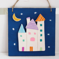 Tela scorcio notturno terracotta, creta 