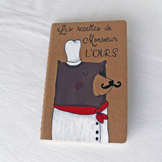 Made to order  quaderno illustrato con orso cuoco 