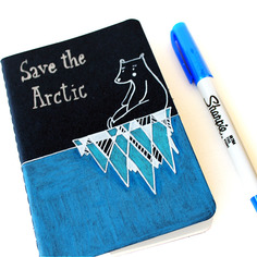 Made to order quaderno illustrato "salva l'artico" con orso polare 