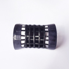 Black and blue handmade leather cage bracelet 