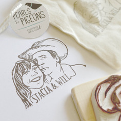 Timbro personalizzato con ritratto di coppia 