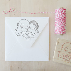 Timbro personalizzato con ritratto di coppia 