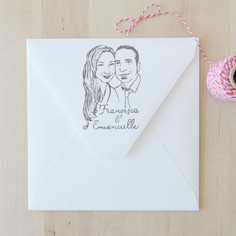 Timbro personalizzato con ritratto di coppia 