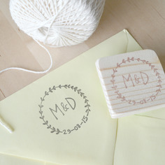 Timbro personalizzato per matrimonio con iniziali e data 