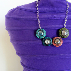 Collana in cartapesta serie "i tondi" colour n.19 - pezzo unico numerato 