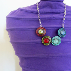 Collana in cartapesta serie "i tondi" colour n.16 - pezzo unico numerato 