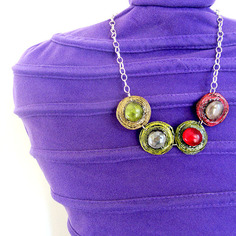 Collana in cartapesta serie "i tondi" colour n.12 - pezzo unico numerato 