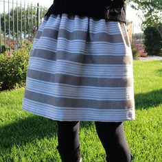 Gonna a righe  in cotone pesante tessuto 