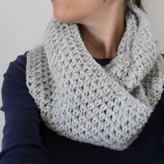 Infinity scarf in lana color grigio 