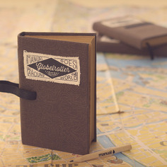Globetrotter - manual handmade pocket notebook 