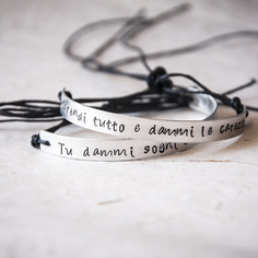 Braccialetto semi-rigido con frase personalizzata 