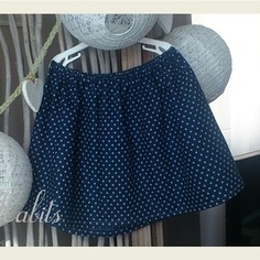 Jupon coton jean souple étoiles grises 