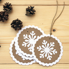 Tag chiudipacco per regali di natale con fiocco di neve - pacchetto da 10 