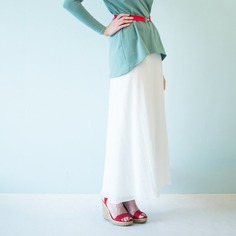 Jupe bohème longue ample blanche en voile d'étamine de coton bio 