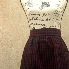 Gonna scozzese a vita alta stile vintage 