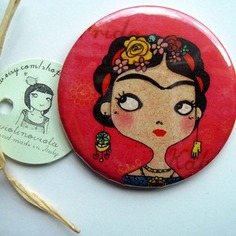 Calamita illustrata. frida kahlo mini ritratto cartoon