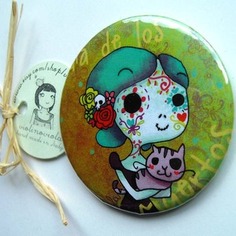 Calamita illustrata. sugar skull messicana de el dia de los muertos 