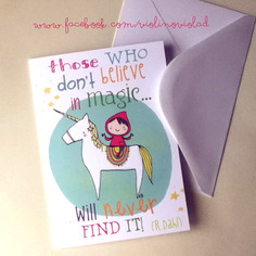 Biglietto illustrato con citazione di r.dahl :) 