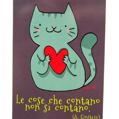 Set di 5 cartoline illustrate con varie citazioni per vivere meglio :)