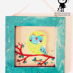 Quadretto tridimensionale gufetto 