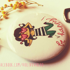 Portachiavi rotondo illustrato.bimba be happy 