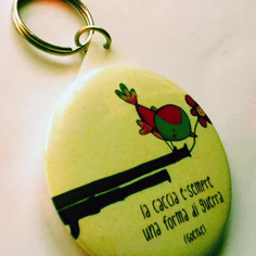 Portachiavi rotondo illustrato contro la caccia 