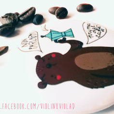 Portachiavi rotondo illustrato.orso scorbutico al mattino 