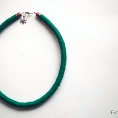 Collana semirigida in lana - verde smeraldo - millegiri basic inverno 2015/2016 by fridawer 