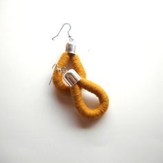 Orecchini a goccia in cotone colorato - millegocce basic autunnali - giallo senape- collezione autunno/inverno 2015/2016 by fridawer 