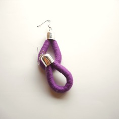 Orecchini a goccia in cotone colorato - millegocce basic autunnali - viola ametista- collezione autunno/inverno 2015/2016 by fridawer 