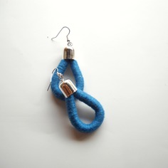 Orecchini a goccia in cotone colorato - millegocce basic autunnali - azzurro manganese - collezione autunno/inverno 2015/2016 by fridawer 