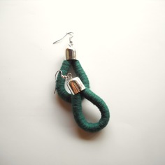 Orecchini a goccia in cotone colorato - millegocce basic autunnali - verdone, verde scuro- collezione autunno/inverno 2015/2016 by fridawer 