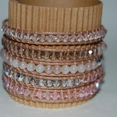 Bracciale stile can luu - rosa e argento 