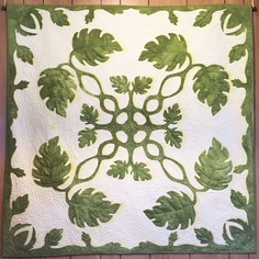 Cartamodello appliqué hawaiiano monstera knots 