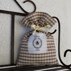 Sacchetto portatutto in cotone fantasia vichy 