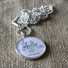 Collana con cammeo in resina *io ti aspetto* - marco mengoni 