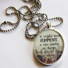 Collana con cammeo in resina *ti ho voluto bene veramente* marco mengoni 