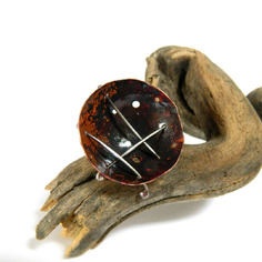 Anello cocktail in rame e argento 925, non regolabile 