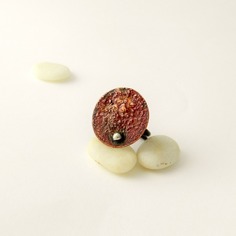 Anello organico in rame fuso e argento 