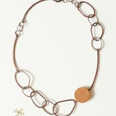 Pezzo unico - hors d'âge - collana in argento, rame e legno doussié 
