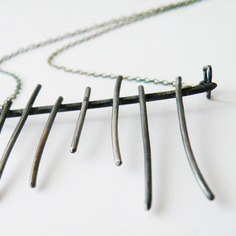 Collana pendente tribale astratto collana gabbia argento 925 argento anticato by steamylab 