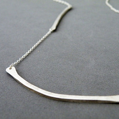 Lunga collana barre puro argento collana moderna minimale 