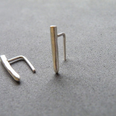 Orecchini barre argento 925 orecchini minimali finitura satinata by steamylab