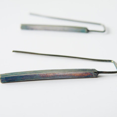 Orecchini barre argento 925 ossidato orecchini geometrici gioielli moderni minimali by steamylab 