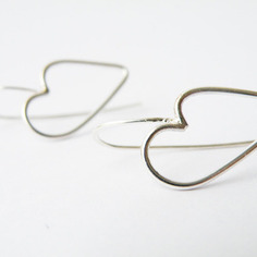 Orecchini cuori argento 925 cuori vuoti orecchini romantici minimali by steamylab