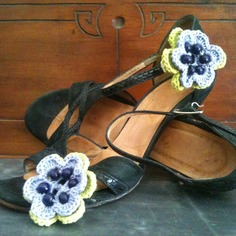 Fiori da scarpa, verde mela e lilla 