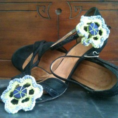 Fiori da scarpa, verde mela e viola 