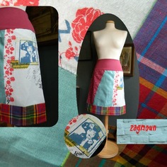 Jupe originale collection été 2014 modèle unique création zagmoun "balade sur le yang si" 